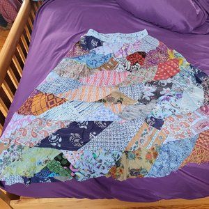 Patchwork boho chic hippie skirt